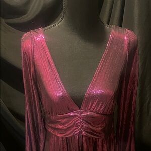 Glamorous Long Sleeve Metallic Dress